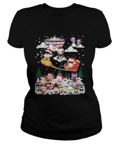 Ladies Tee Christmas Santa Son Goku Sleigh Dragon Ball shirt