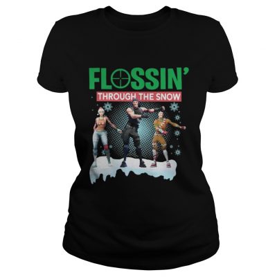 Ladies Tee Flossing Through The Snow Fortnite Christmas Shirt