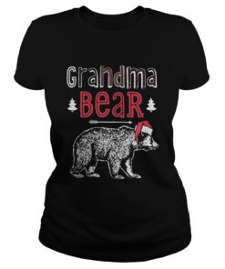 Ladies Tee Grandma Bear Christmas Santa shirt