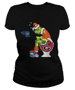 Ladies Tee Grinch Santa Tennessee Volunteers toilet shirt