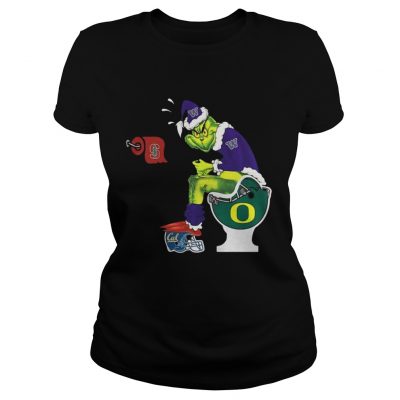 Ladies Tee Grinch Santa Washington Huskies toilet shirt