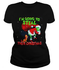 Ladies Tee Grinch Santa and Max I’m going to steal their christmas shirt