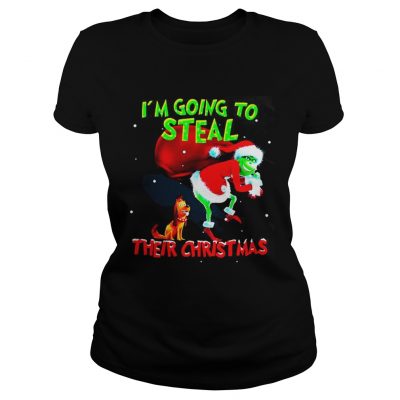 Ladies Tee Grinch Santa and Max I’m going to steal their christmas shirt