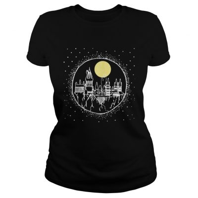 Ladies Tee Harry Potter Hogwarts Castle Candles Led Christmas Jumper Shirt