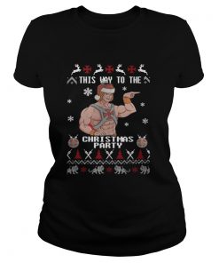 Ladies Tee He-Man and the Masters of the Universe this way to the Christmas party shirt