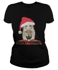 Ladies Tee Home Malone Christmas shirt