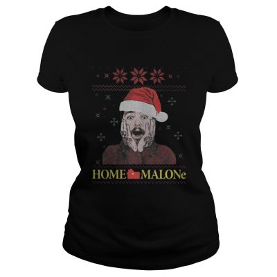 Ladies Tee Home Malone christmas Tshirt