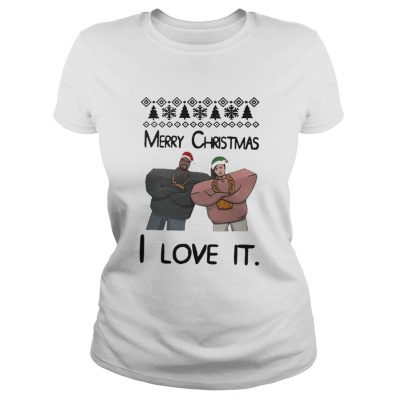 Ladies Tee Kanye West and Lil Pump merry Christmas I love it sweater and shirt