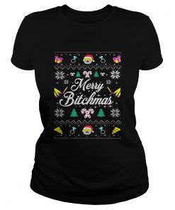 Ladies Tee Merry Bitchmas Ugly Christmas shirt