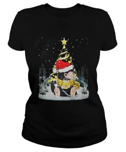 Ladies Tee Niffler Santa Hat Christmas tree Under Snow Shirt