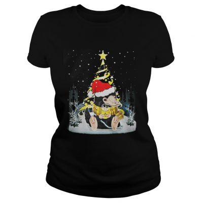 Ladies Tee Niffler Santa Hat Christmas tree Under Snow Shirt