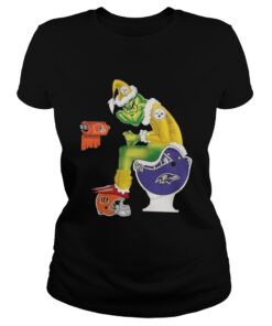 Ladies Tee Pittsburgh Steelers Santa toilet shirt