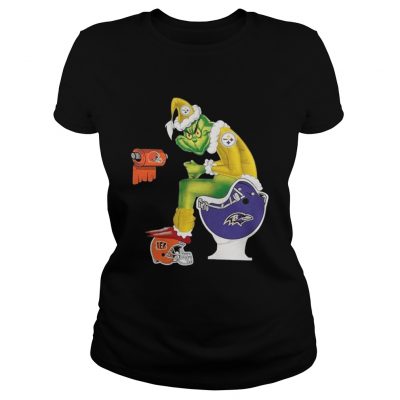 Ladies Tee Pittsburgh Steelers Santa toilet shirt