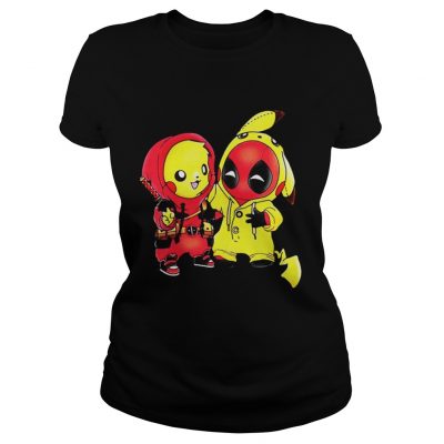 Ladies Tee Ryan Reynolds showing off his PikachuDeadpool