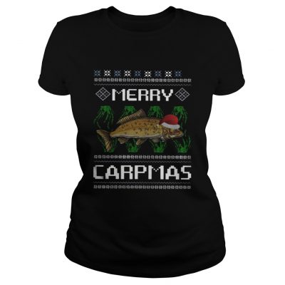 Ladies Tee Santa Claus Carpmas Merry Carpmas Christmas shirt