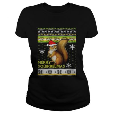 Ladies Tee Squirrel Merry Squirrelmas christmas ugly shirt