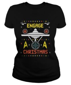 Ladies Tee Star Trek Engage Christmas Shirt