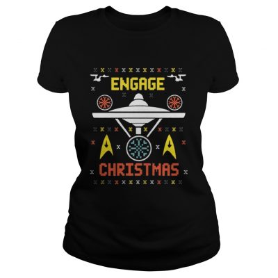 Ladies Tee Star Trek Engage Christmas Shirt