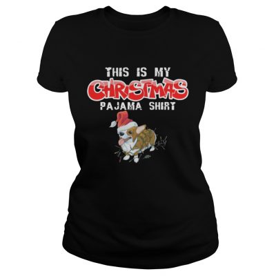 Ladies Tee This is My Christmas Pajama Corgi Dogs Santa Shirt