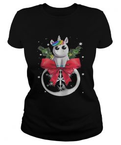 Ladies Tee Unicorn Christmas Shirt