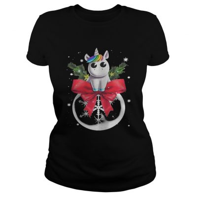 Ladies Tee Unicorn Christmas Shirt