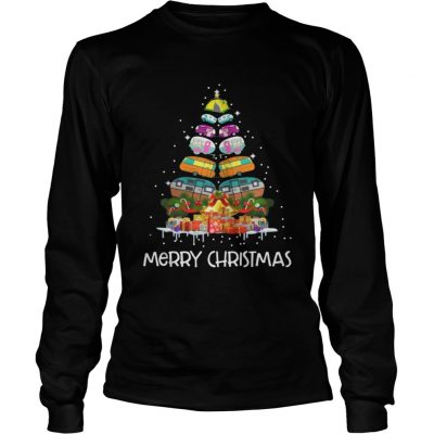 Longsleeve Tee Campervan Camping Car Merry Christmas shirt