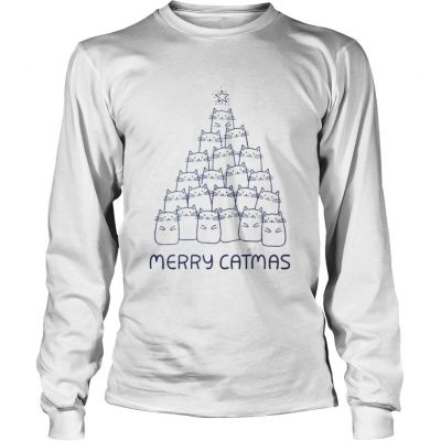 Longsleeve Tee Cat Christmas Tree – Merry Catmas Shirt