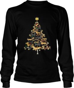 Longsleeve Tee Dachshunds Christmas tree shirt