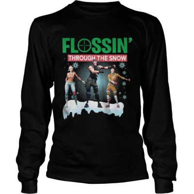 Longsleeve Tee Flossing Through The Snow Fortnite Christmas Shirt