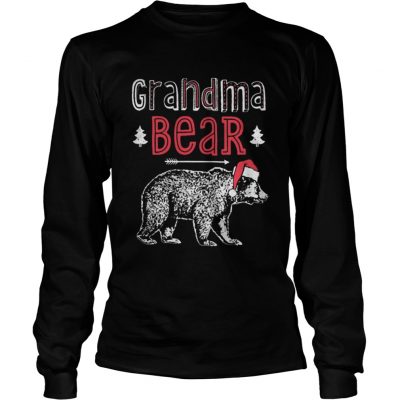 Longsleeve Tee Grandma Bear Christmas Santa shirt