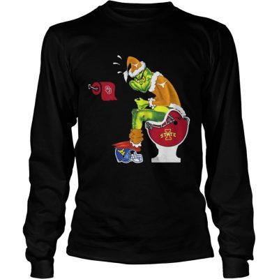 Longsleeve Tee Grinch Santa Oklahoma State Cowboys toilet shirt