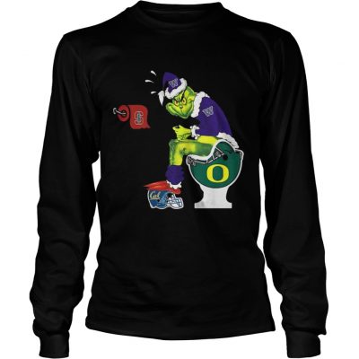 Longsleeve Tee Grinch Santa Washington Huskies toilet shirt