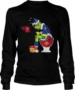 Longsleeve Tee Grinch Santa West Virginia Mountaineers toilet