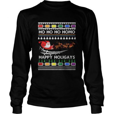 Longsleeve Tee Ho Ho Ho Homo Happy Holigays Shirt