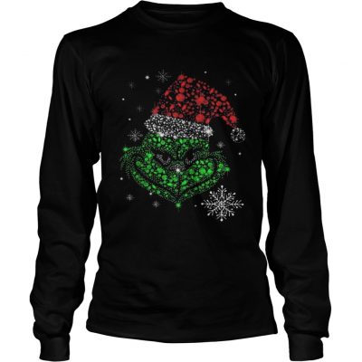 Longsleeve Tee Santa Grinch diamond face Christmas shirt