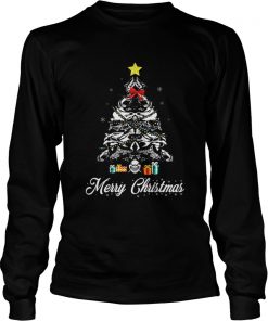 Longsleeve Tee Shark Christmas tree shirt