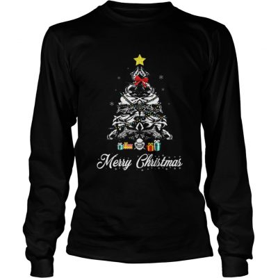 Longsleeve Tee Shark Christmas tree shirt