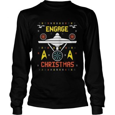 Longsleeve Tee Star Trek Engage Christmas Shirt