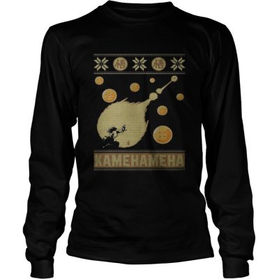 Longsleeve Tee The Dragon Ball and Star Wars Goku Kamehameha Death Star Ugly Christmas