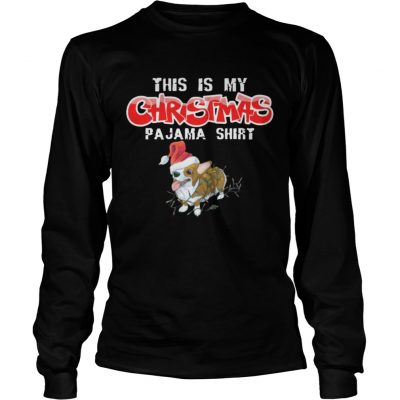 Longsleeve Tee This is My Christmas Pajama Corgi Dogs Santa Shirt