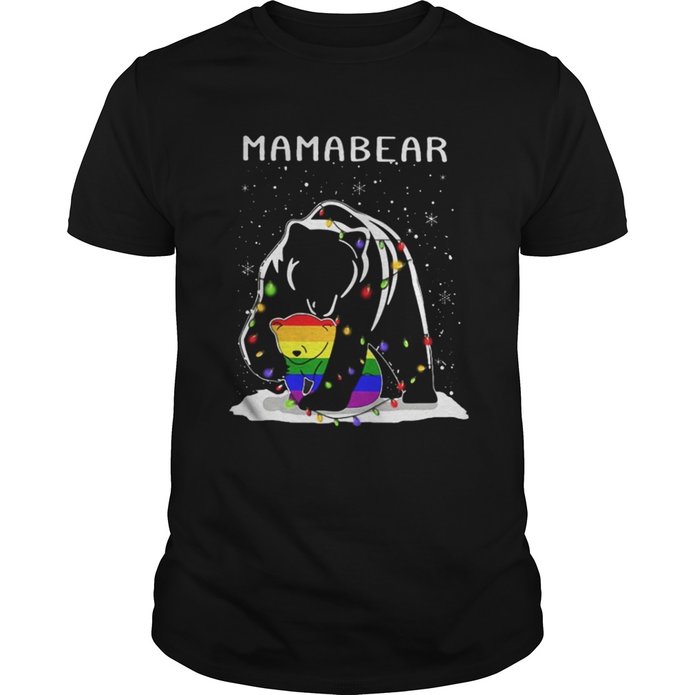 Mama Bear hugs LGBT son Christmas shirt