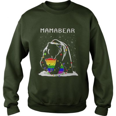 Mama Bear hugs LGBT son Christmas Sweatshirt