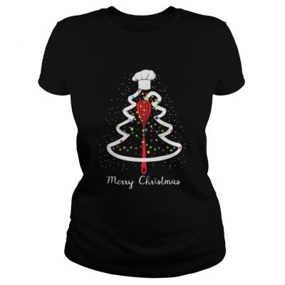 Merry Christmast tree chef Ladies tee