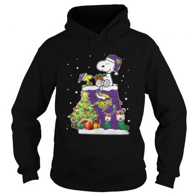 Minnesota Vikings Snoopy and Woodstock Christmas tree Hoodie