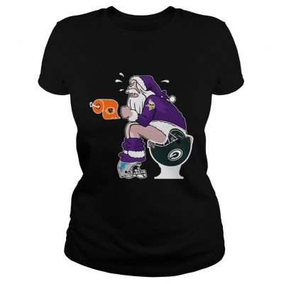 Minnesota Vikings vs Detroit Lions Chicago Bears Green Bay Packers Santa claus Tshirt Ladies Tee