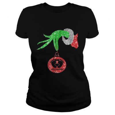 Nurse Grinch hand holding Fabulous NICU Christmas Ladies Tee