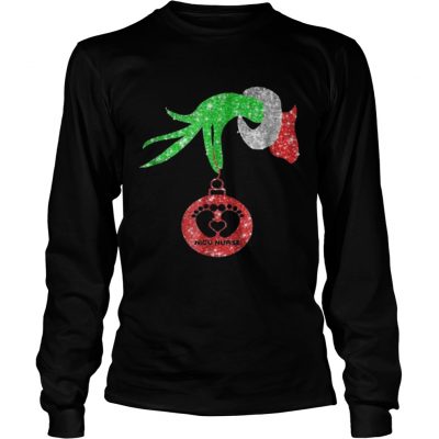 Nurse Grinch hand holding Fabulous NICU Christmas Longsleeve Tee