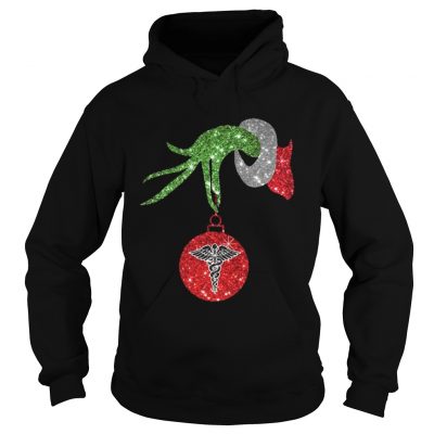 Nurse Grinch hand holding medical ornament Hoodie