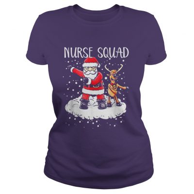 Nurse Squad Santa Reindeer Flossing Dance Christmas Ladies Tee