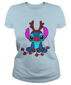 Reindeer Stitch Merry Christmas Ladies Tee